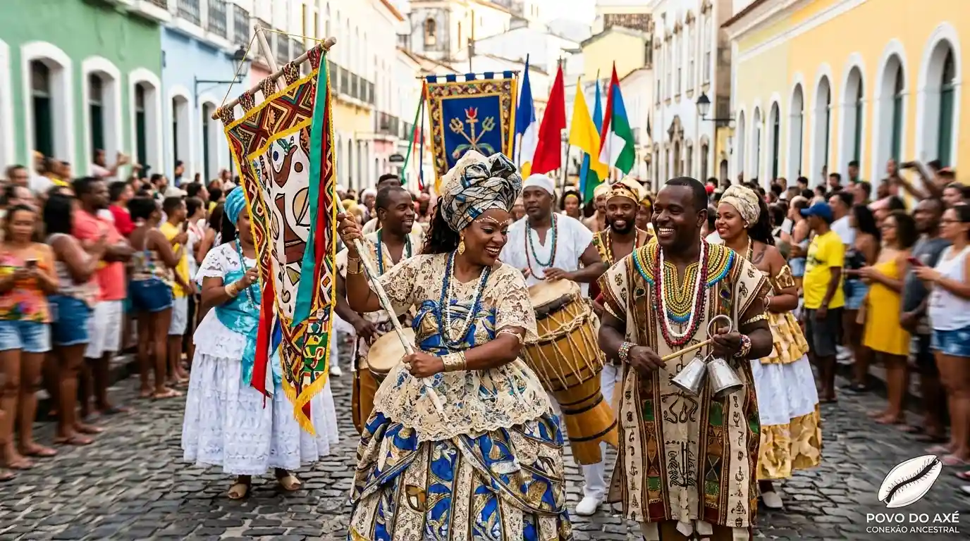 Festividade Homenagem Orixás: Evento Cultural Atraí Milhares em Junho Participantes homenageiam Orixás em uma atividade cultural emocionante durante o evento de junho