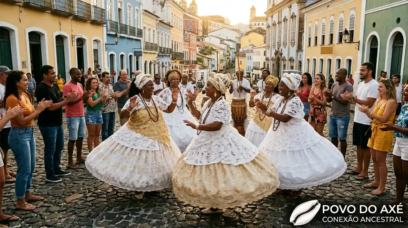 Celebrações Públicas de Umbanda e Candomblé Ganham Apoio Oficial em 2026 Povo de Terreiro Celebrando em Praca Publica com Alegria