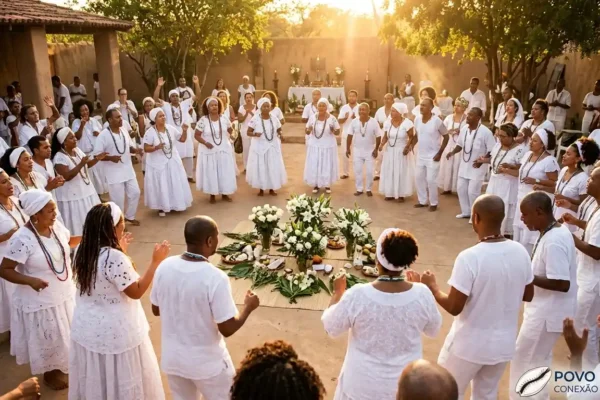 Roda De Celebracao Em Terreiro De Umbanda E Candomble