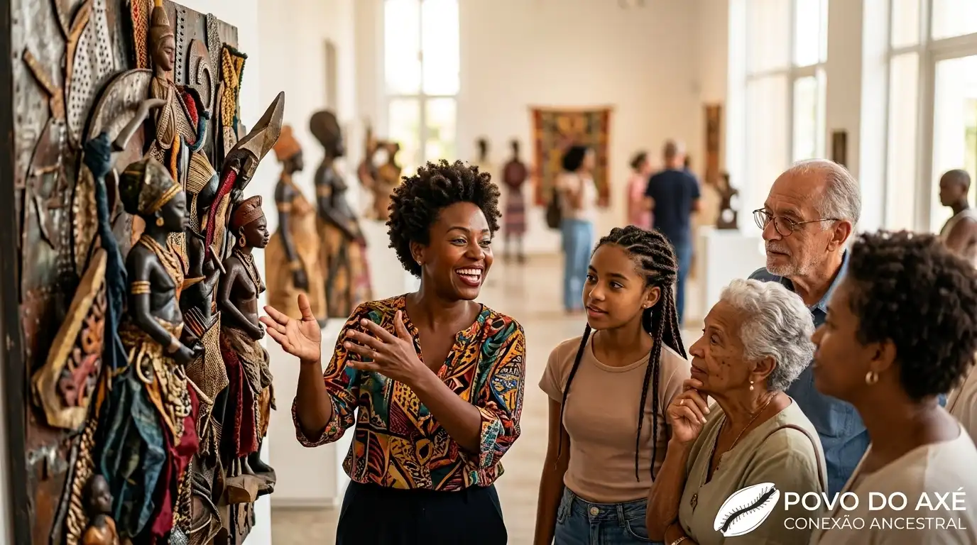Festival de Inverno Afro 2026: Arte e Cultura com Ênfase na Ancestralidade Visitantes Interagindo Em Exposicao de Arte Afro Brasileira